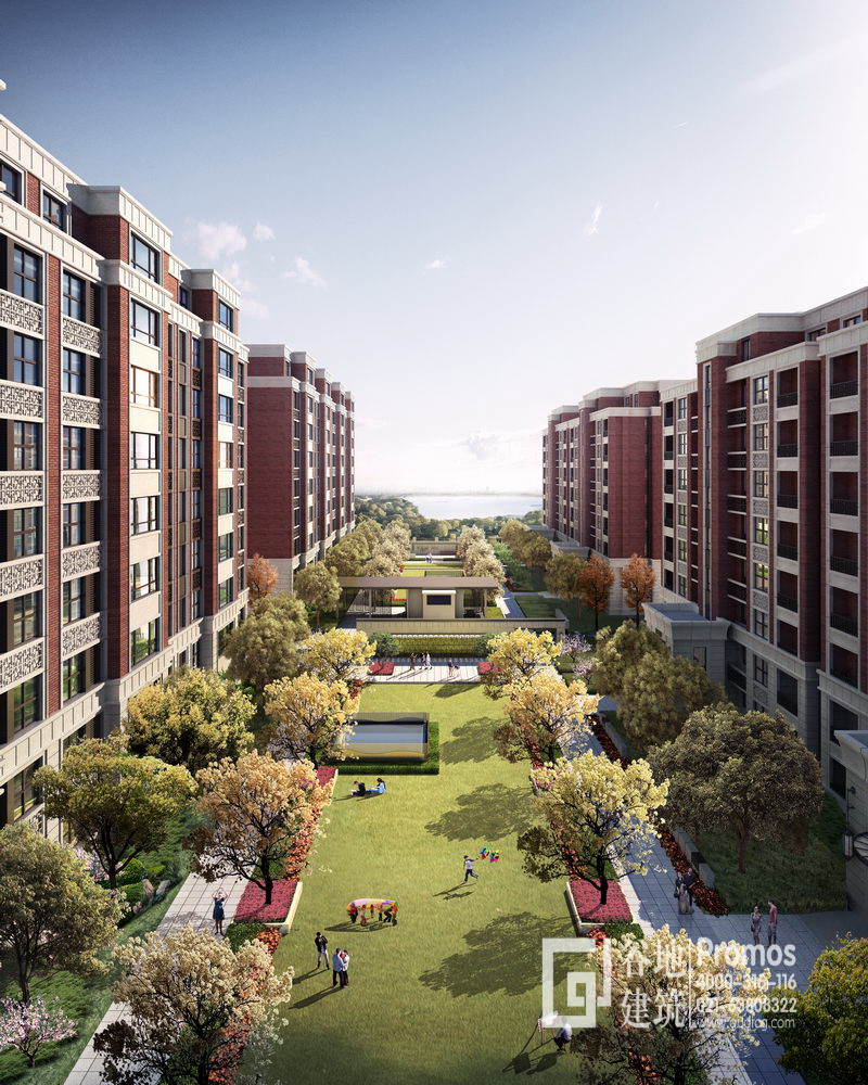 中糧太倉湖畔祥云花苑住宅景觀半鳥瞰效果圖