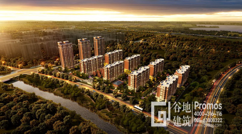 中糧太倉湖畔祥云花苑住宅鳥瞰效果圖
