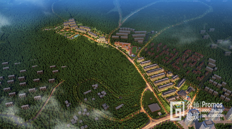 德潤香山府建筑群體鳥瞰效果圖