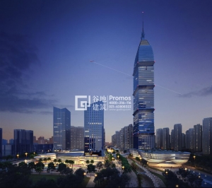 公共綜合體夜景效果圖