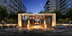 綠地長沙住宅小區入口效果圖