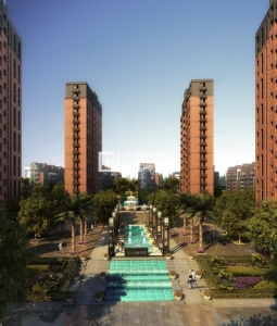 高層住宅入口景觀效果圖