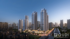 住宅沿街商業效果圖夜景
